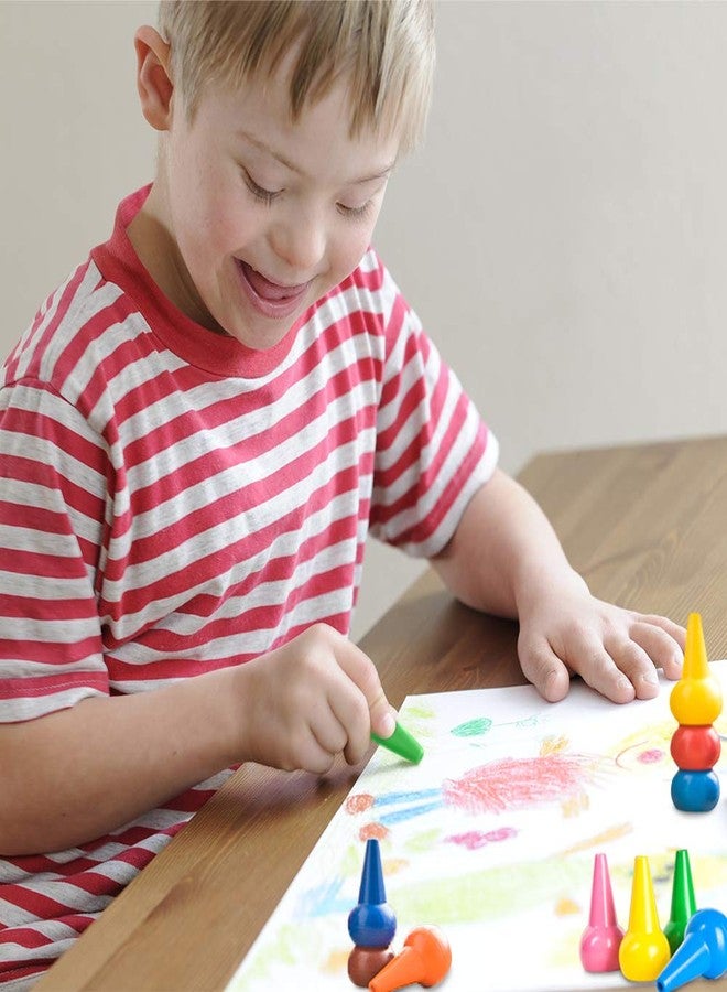 LECAMEBOR Finger Crayons for Toddlers, Non-Toxic Crayon for Kids Washable Palm-Grip Crayons 12 Colors Paint Crayon Sticks Stackable Toys for Boys and Girls - Image 5